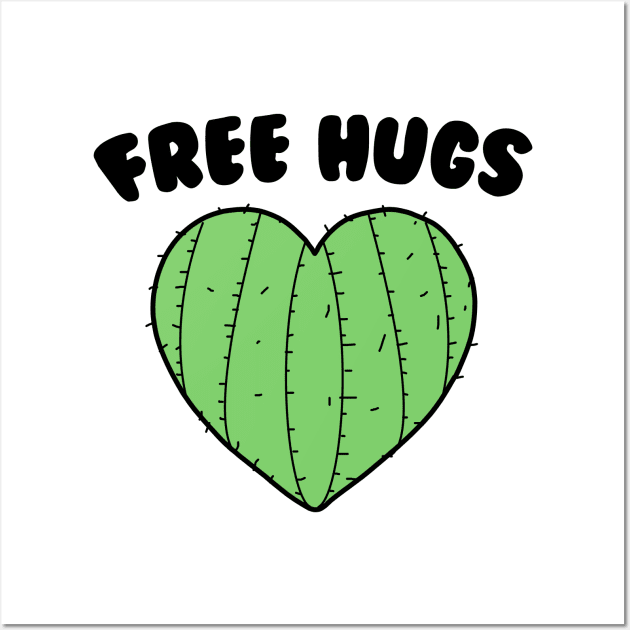 Free Hugs | Cactus Heart Wall Art by bluecrown